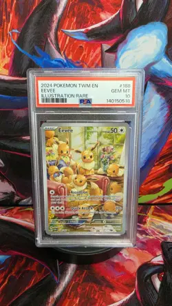 Pokemon Eevee Illustration Rare Holo 188/167 PSA 10 Twilight Masquerade 2024 - Image 1
