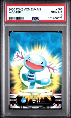 PSA 10 2026 CERT POP 2 WOOPER 2005 CARDDASS POKEMON ZUKAN CARD #188 - Image 1