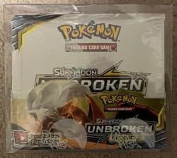 Factory Sealed Pokemon TCG Sun & Moon Unbroken Bonds Booster Box With Protector - Image 1