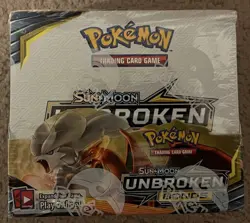 Factory Sealed Pokemon TCG Sun & Moon Unbroken Bonds Booster Box With Protector - Image 2
