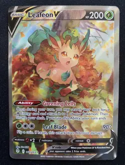Pokemon Leafeon V Full Art Ultra Rare Holo 200 HP 167/203 Evolving Skies - Image 1
