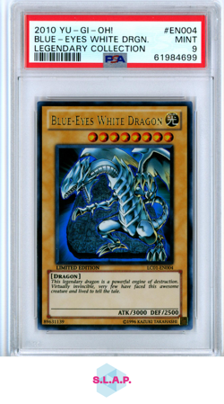 BLUE-EYES WHITE DRGN. LEGENDARY COLL YU-GI-OH! LEGENDARY COLL 2010 EN004 PSA 9 - Image 1