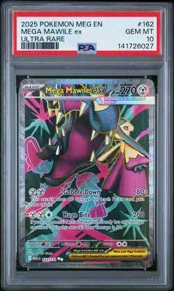 2025 POKEMON MEG EN-MEGA EVOLUTION ULTRA RARE #162 MEGA MAWILE EX PSA 10 - Image 1