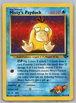 Misty's Psyduck 90/132 C Gym Challenge Unlimited HP Pokemon - Image 1