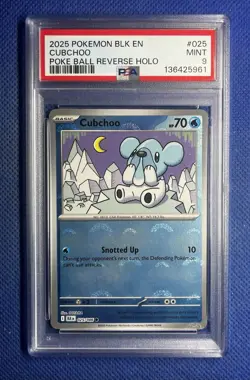 Pokemon Black Bolt & White Flare (EN) Cubchoo Reverse Holos, Balls PSA 9 - Image 1
