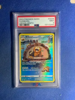 2023 Pokemon SWSH Crown Zenith Bibarel Galarian Gallery #GG25/GG70 PSA 9 - Image 1