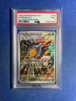2025 POKEMON BLK EN-BLACK BOLT ILLUSTRATION RARE #094 KARRABLAST PSA 9 - Image 1