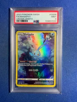 Manaphy GG06 PSA 9 2023 Pokemon SWSH Crown Zenith - Image 1