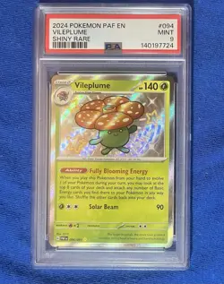 2024 POKEMON PAF EN-PALDEAN FATES 094 VILEPLUME SHINY RARE PSA 9 - Image 1