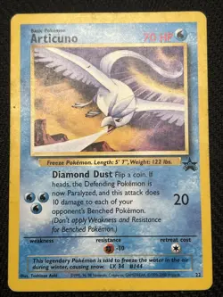 1999 Articuno 22 Legendary Birds WOTC Black Star Promo Pokemon HP - Image 1