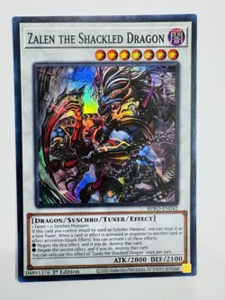 Yu-Gi-Oh! TCG Zalen The Shackled Dragon 1st Edition Super Rare NM - Image 1