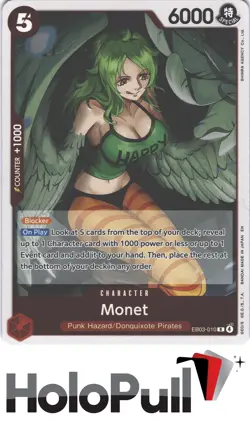 Extra Booster: One Piece Heroines Edition Monet #EB03-010 Holo Rare - Image 1