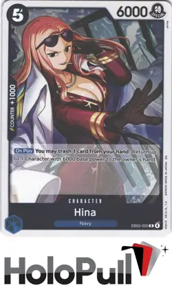 Extra Booster: One Piece Heroines Edition Hina #EB03-025 Holo Rare - Image 1