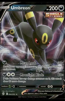 Pokemon Cards Umbreon V 094/203 Evolving Skies Holo V Rare NM *2 - Image 1