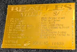 THE BEATLES 23k GOLD TRADING CARD FOR SALE ALBUM COVER LP 60s Retro Liverpool UK - Image 5