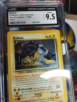 Pokemon Karte Raikou Neo Revelation 13/64 Holo WOTC DE Deutsch PSA CGC 9.5 Swirl - Image 4