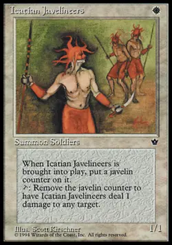 4x Icatian Javelineers (Kirschner) ~ Moderately Played Fallen Empires MTG Magic - Image 1