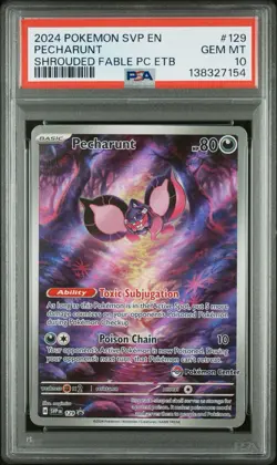 2023-25 Pokemon Center Stamp SV Black Star Promos Pecharunt #129 PSA 10 GEM MINT - Image 1