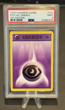 1999 Pokemon Game Base 1st Edition English Card-PSA 9 -- Psychic Energy #101/102 - Image 1