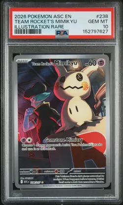 PSA GEM MT 10 - Team Rocket'S Mimikyu 238 Pokemon Asc En-Ascended Heroes - Image 1