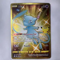 Pokemon TCG Mew 25/25 SWSH Celebrations 25th Anniversary Gold Holo Rare - Image 1