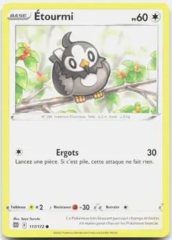 FRENCH Starly Common Brilliant Stars 117/172 LP Pokemon - Image 1
