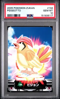 PSA 10 2026 CERT POP 5 PIDGEOTTO 2005 CARDDASS POKEMON ZUKAN CARD #134 - Image 1