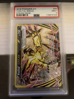 2016 POKEMON XY STEAM SIEGE #66 YVELTAL BREAK PSA 9 - Image 1