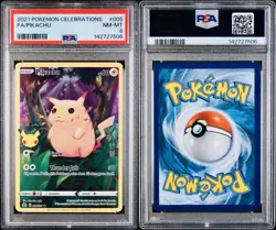 POKEMON PSA 8 PIKACHU FULL ART 005/025 CELEBRATIONS ENGLISH 2021! - Image 3