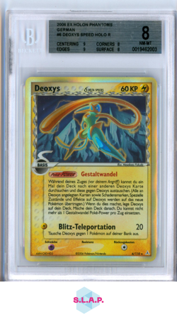 DEOXYS SPEED HOLO R 2006 POKEMON EX HOLON PHANTOMS GERMAN 6 BGS 8.0 - Image 1