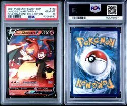 2021 POKEMON SWSH BLACK STAR PROMO #133 LANCE'S CHARIZARD V PSA 10 - Image 3