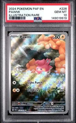 PAWMI 226/091 PSA 10 2024 Illustration Rare Paldean Fates Pokemon Gem Mint - Image 1