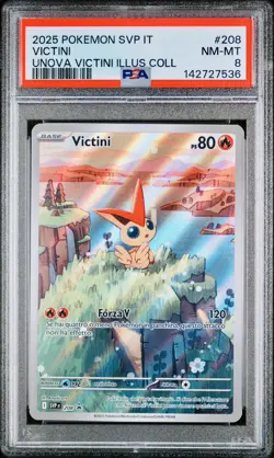 POKEMON PSA 8 VICTINI FULL ART #208 PROMO UNOVA VICTINI ILLUSTRATION COLLECTION - Image 1