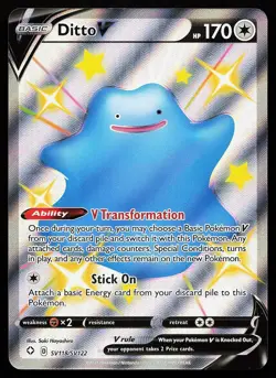 Ditto V SV118/SV122 Holo Shining Fates Shiny Vault Pokemon Card - Image 1