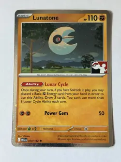 Lunatone 074/132 Cosmos Holo Pokemon Prize Pack Series 8 Promo Pokemon Card - Image 1