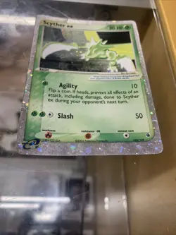 2003 Pokemon EX Ruby & Sapphire Scyther ex #102/109 Ultra Rare Holo Vintage - Image 3