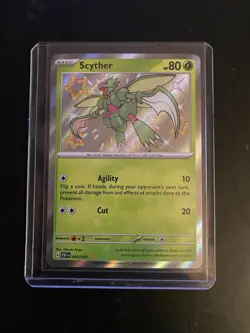 Pokemon Scyther SV: Paldean Fates Shiny Rare Holo 095/091 80 HP Card - Image 1