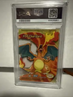 PSA 9 MINT Pokemon Charizard Topps Clear Card PC3 2000 TV Animation - Image 2