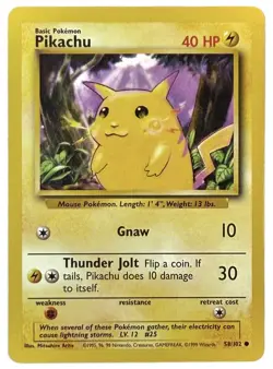 Pikachu - 58/102 - WOTC Base Set Pokemon Card - NM - Image 1