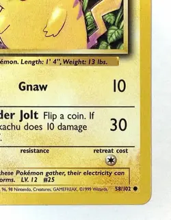 Pikachu - 58/102 - WOTC Base Set Pokemon Card - NM - Image 5