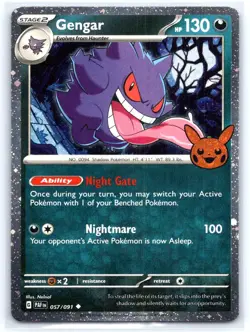 Gengar (Cosmos Holo) 057/091 Holo Trick or Trade BOOster 2024 Pokemon NM - Image 1