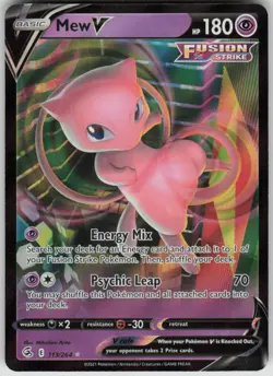 Pokemon Mew V Ultra Rare SWSH08: Fusion Strike 113/264 NM - Image 1