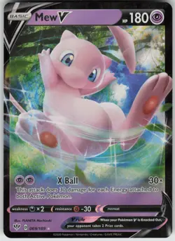Pokemon Mew V Ultra Rare SWSH03: Darkness Ablaze 069/189 NM - Image 1