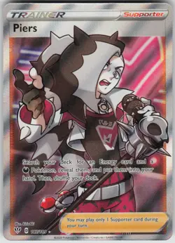 Pokemon Piers (Full Art) Ultra Rare SWSH03: Darkness Ablaze 187/189 NM - Image 1