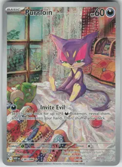 Pokemon Purrloin Illustration Rare SV: White Flare 136/086 NM - Image 1