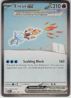 Pokemon Eiscue ex Special Illustration Rare SV03: Obsidian Flames 222/197 NM - Image 1