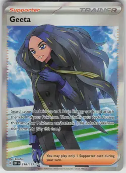 Pokemon Geeta Ultra Rare SV03: Obsidian Flames 218/197 NM - Image 1