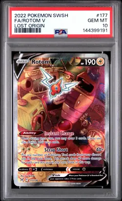 Rotom V #177 2022 Pokemon Sword & Shield Lost Origin PSA 10 250001 - Image 1