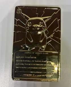 1999 Pokemon Burger King 23K Gold Plated Pokemon Card - Pikachu - Image 3