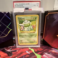 Pokemon Bulbasaur Shadowless Base Set PSA 8 1999 44/102 English Card - Image 1